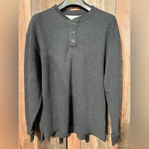 Redhead Thermal Henley Button Up NWOT Mens Large Gray